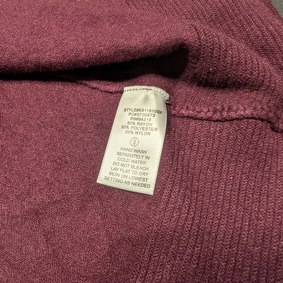 Evolution By Cyrus Raisin Purple Textured Knit Open-Front Cardigan Size Small - Picture 5 of 8